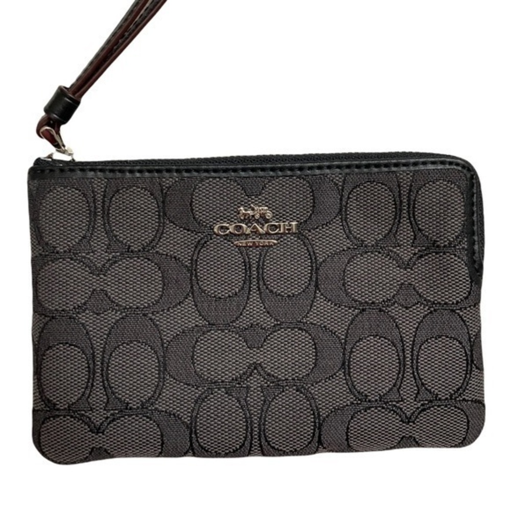 Coach gray signature c wristlet bag